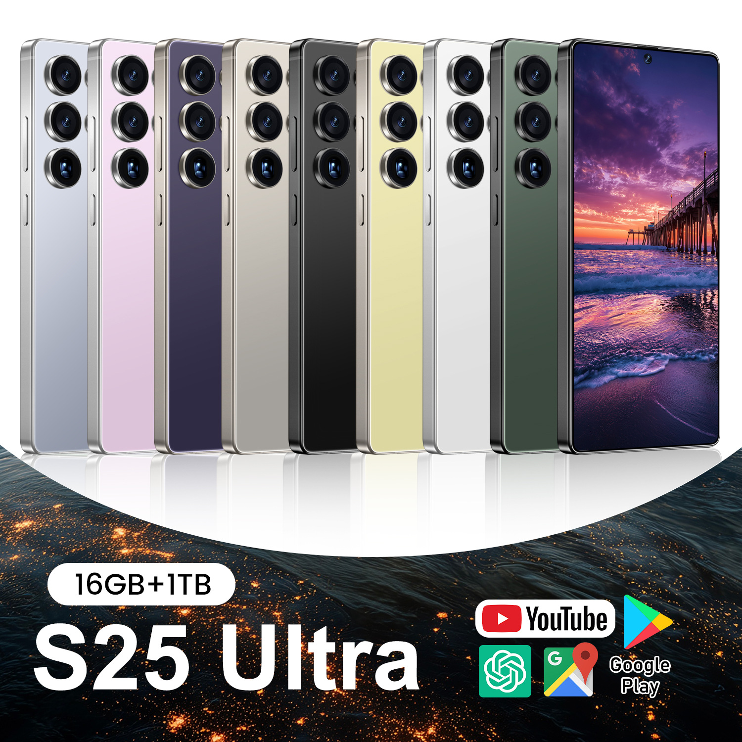 Hot-Selling Popular S25 Ultra Cross-Border Phone 16+1Tb Perforated 7.3inch Large Screen 5g Full Network Foreign Trade