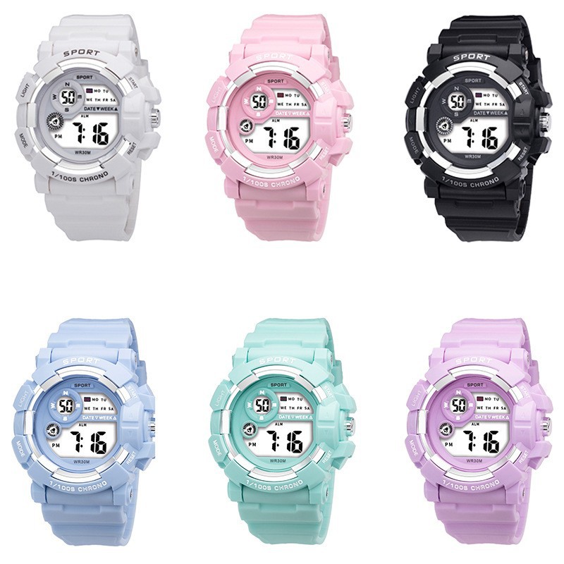 Tendencia de estudiantes de secundaria masculina y secundaria nocturna relojes electrónicos de alarma deportiva al aire libre simple en stock