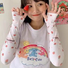 防曬袖套男女卡通冰袖夏季防曬袖套百搭防紫外線護臂手臂袖套手套