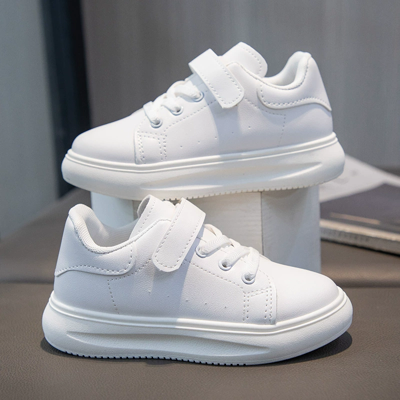 Детские белые кроссовки для мальчиков и девочек, низкие кроссовки для весны и осени, универсальные студенческие кроссовки на мягкой подошве, легкие.