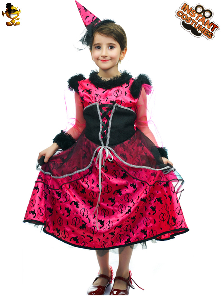 Los niños de Halloween bruja femenina juego de rol traje de fiesta niñas bruja falda traje de rendimiento de etapa