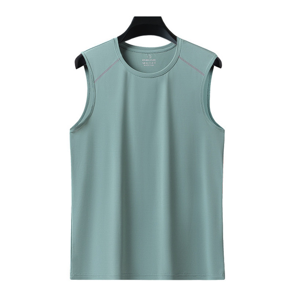 Fashionable silk quick dry thin vest for leisure for gym sleevless