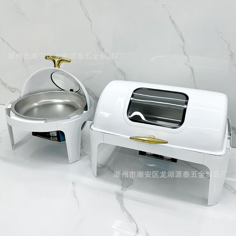 Acero inoxidable blanco full flap cocina de buffet hotel aislamiento buffet cocina rectangular redonda calefacción de desayuno visible