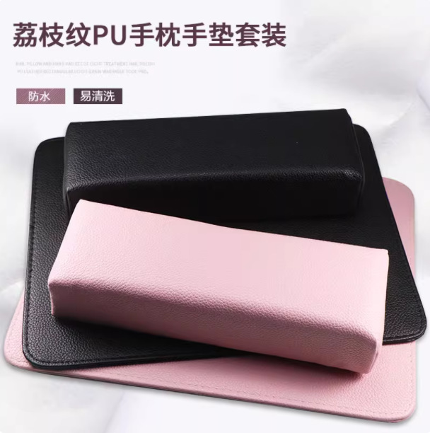 Manicure Hand Pillow and Hand Pad Set Full Set Internet Celebrity Japanese Style Pu Leather Rectangular Pebbled Washable Tool Mat