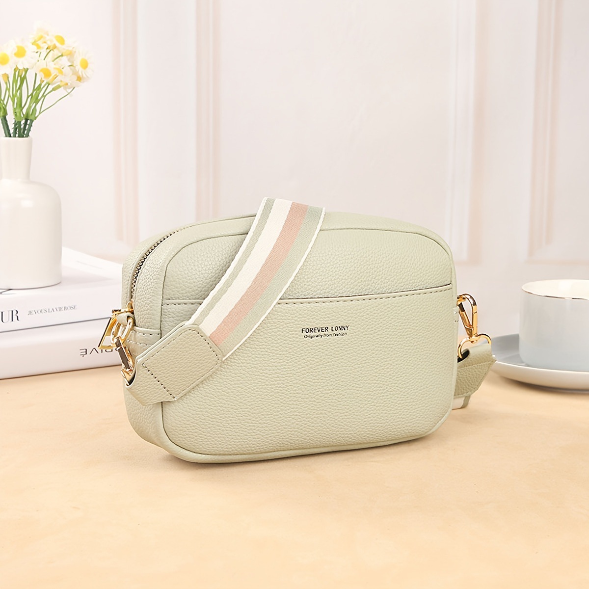 Women's Shoulder Bag Solid Color Pu Leather Crossbody Handbag_voghion.com