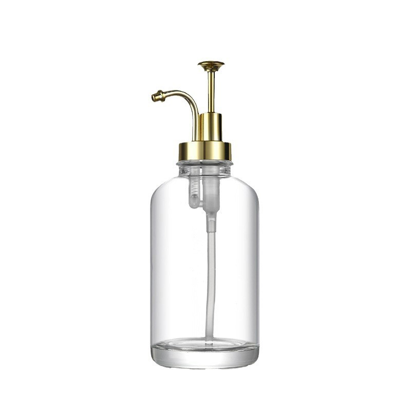 Transfronterizo vidrio blanco 16oz botella de emulsión dispensador de jabón dispensador de café 500ml botella dispensadora de jarabe mayorista