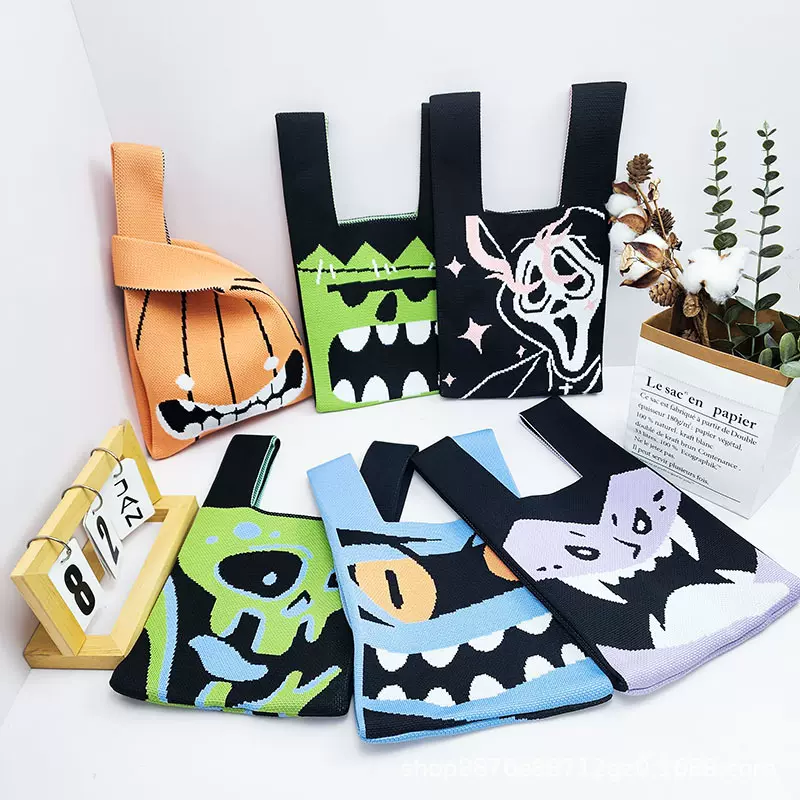 2025新款万圣节系列复古潮流背心包马甲包潮流针织手拎包百搭