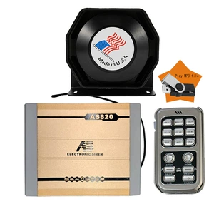 Car-mounted wireless alarm siren, high-power siren amplifier, and high-frequency speaker AS820K + octagonal horn