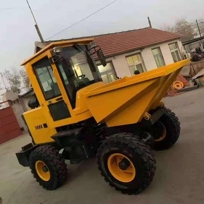 3吨前卸式带棚工程翻斗车 电启动矿用装载车液压式四驱农用蹦蹦车