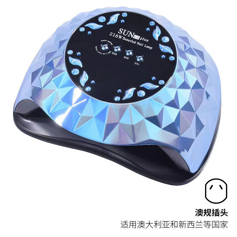 Lámpara de uñas de alta potencia Amazon de 216W, lámpara de fototerapia para uñas, secado rápido, lámpara de curado de gel para uñas de salón, lámpara de curado de esmalte de uñas, transfronteriza