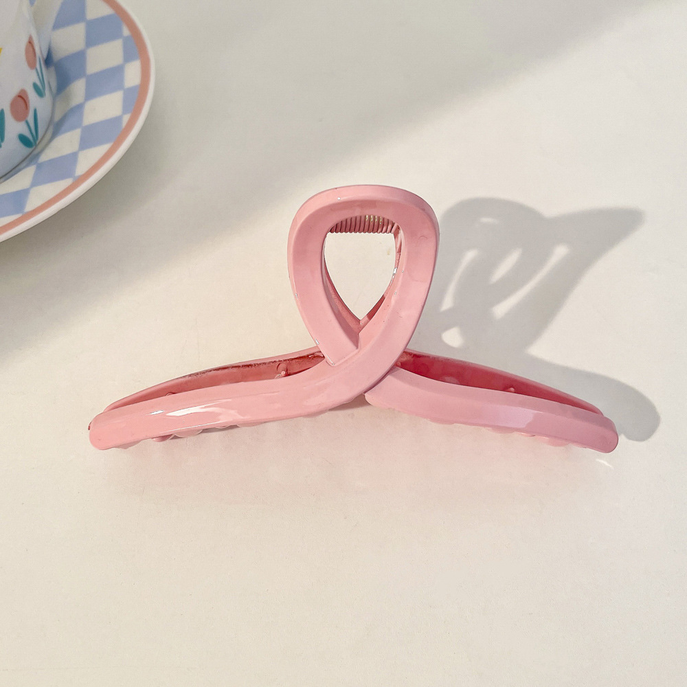 Milk Brown horquilla grande hacia atrás cabeza clip de pelo tocado de las mujeres principios de primavera de alto grado updo tiburón horquilla