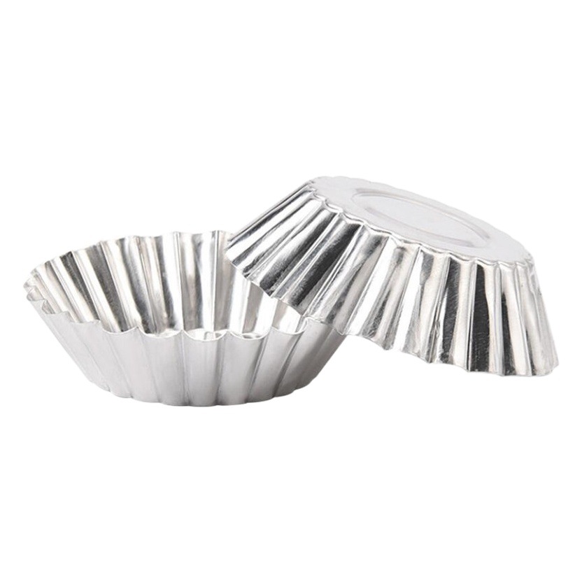 Cross-Border Egg Tart Mold Aluminum Alloy Eggtartmold 10Pc Egg Tart Tray Portuguese Egg Tart Cup Lace Egg Tart Tray