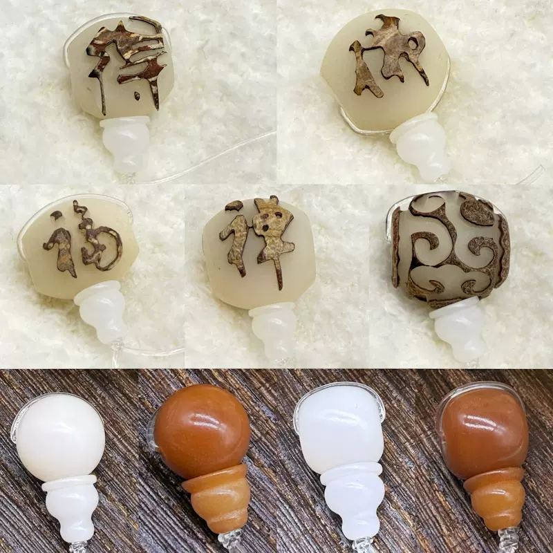 厂家供应天然菩提根一体三通 DIY佛珠手链半成品念珠佛头三通配饰