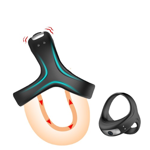 Mimao male semen locking triangle ring USB charging vibration massage semen locking ring male masturbation device sex toy shock
