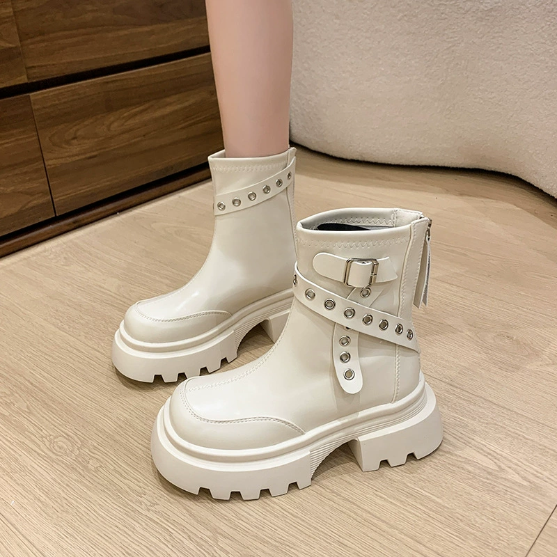 Короткие сапоги женский летний осенний тонкий 2024 новый ретро красивый дикий маленький человек толстый дно жареные уличные тонкие сапоги