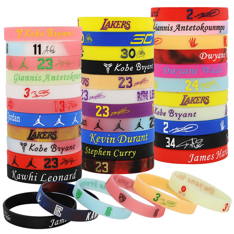 Douyin Hot Selling Star Signature Luminous Bracelet Star Sports Bracelet Silicone Bracelet Nba Luminous Bracelet Wristband