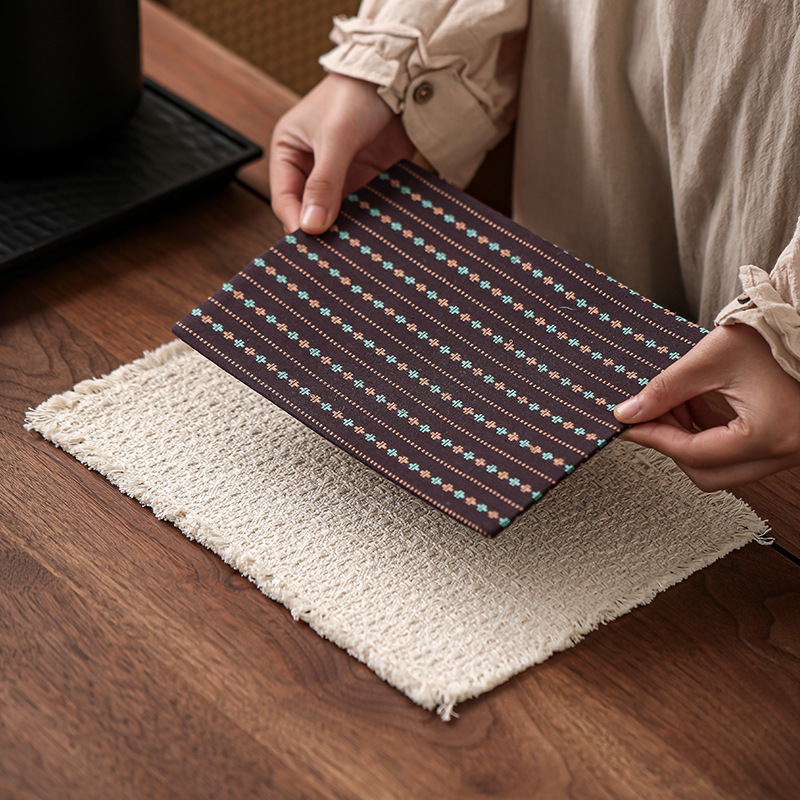 Mesa de té tela aislante de calor impermeable mesa de burbuja seca Zen de alta gama ligera y lujosa simple almohadilla de té doble cara