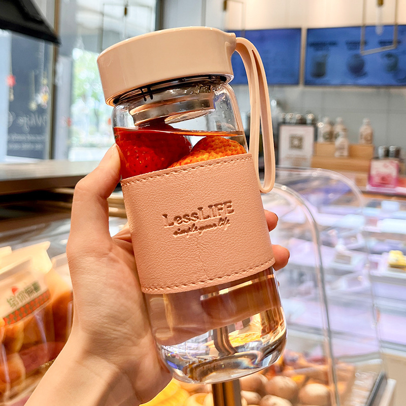 High-looking glass borosilicate tropical-resistant Tea Cup for men 2022 New Internet celebrity single-layer water Cup for women Summer