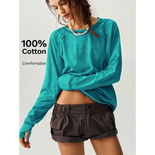 Q 51505 Solid-color loose women's hoodie ��ɫ����Ůʿ����