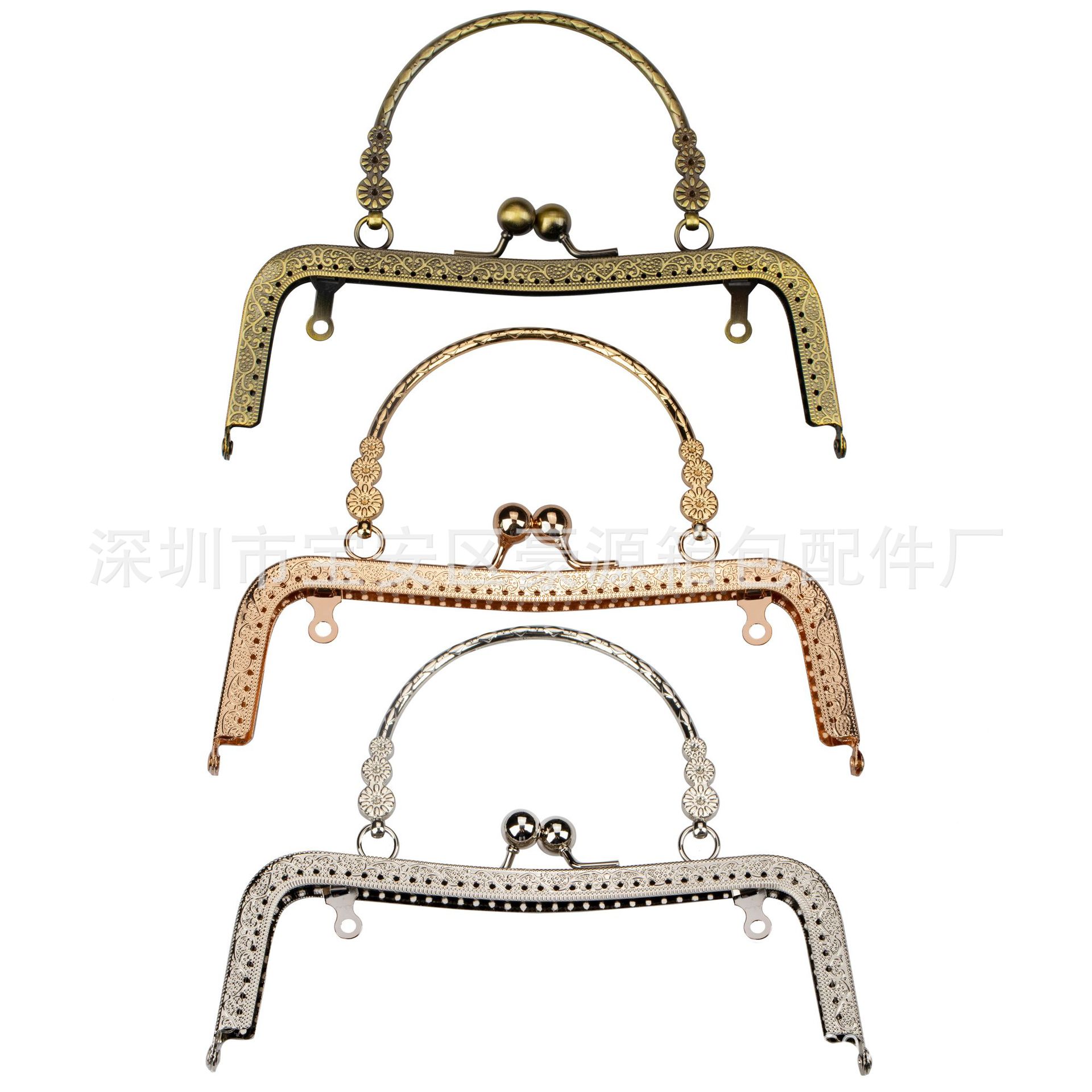 Factory Direct Sales 20cm Concave Waist Embossed Bead Headband Three Flower Hand Gold Bronze Light Gold Silver