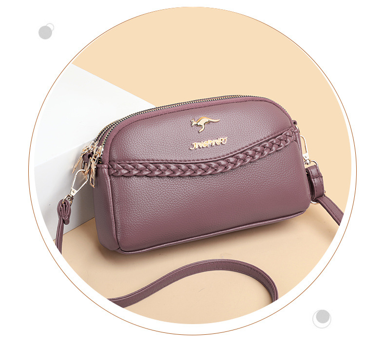 Square Shape Women's Pu Leather Animal Letter Classic Style Square Zipper Square Bag
