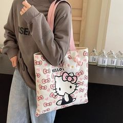 キャンバスバッグ 女子学生 ショルダーハンドバッグ 本 通勤トートバッグ 大容量バッグ キティキャット キャンバスバッグ