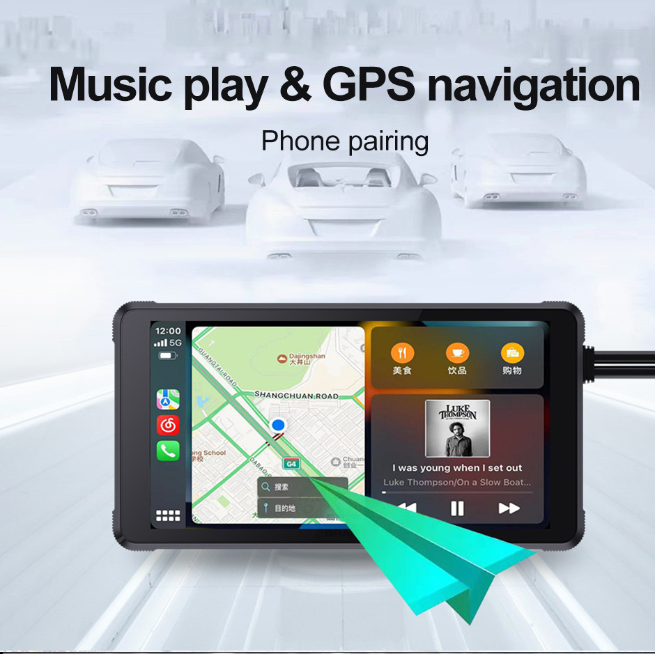 Cross-Border New Motorcycle Dual-Lens Navigation Screen Projection 1080P High-Definition Waterproof Carplay Driving Recorder