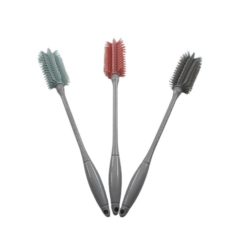 Silicone cleaning brush, cup brush, long handle thermos cup brush, glass cup brush, bottle and wine cup cleaning brush, bottle brush