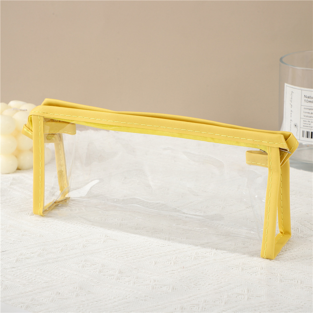 Gran capacidad niñas INS de alto aspecto transparente PVC lápiz caso en stock regalos promocionales estudiante examen papelería bolsa de almacenamiento