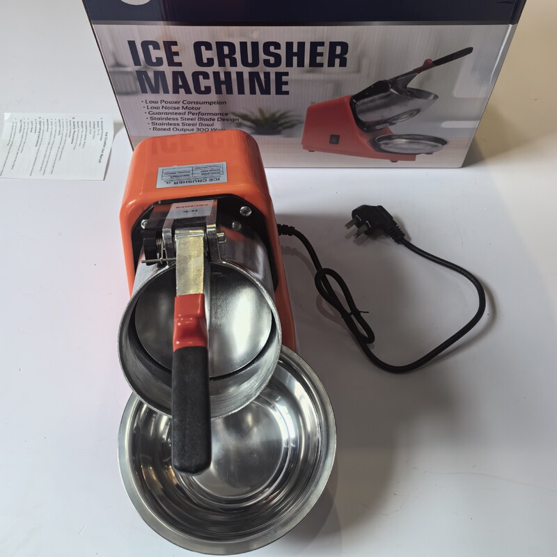 Cross-Border Wholesale Small Stainless Steel Electric Ice Crusher Night Market Stall Snowflake Smoothie Shaved Ice Machine for Home Use