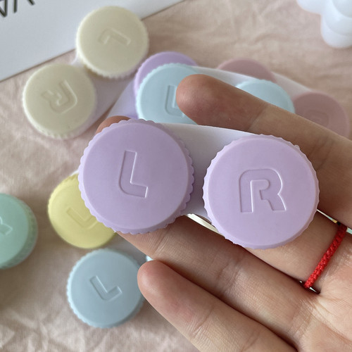 ins contact lens case cream color simple double box color contact lens storage box single double box can choose the color as009