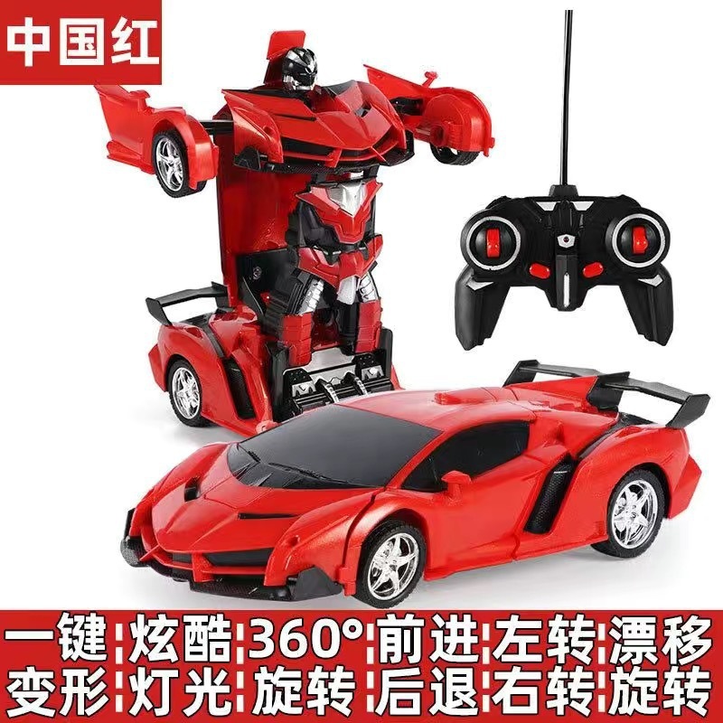 跨境1:18一键变形遥控车机器人模型充电动赛车男孩儿童玩具车批发|undefined