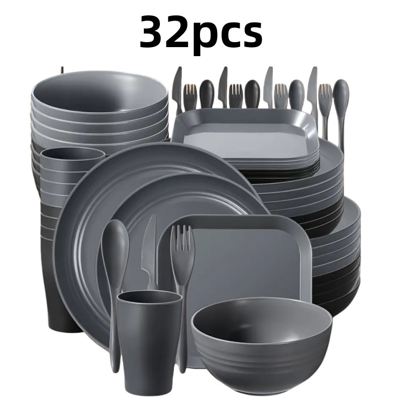 Amazon 小麦わらボウルカッププレート食器セットプレートウォーターカップボウルクロスボーダーポータブル食器ホームセット|undefined