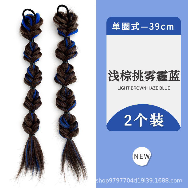 연한 갈색 헤이즈 블루 트위스트 2팩