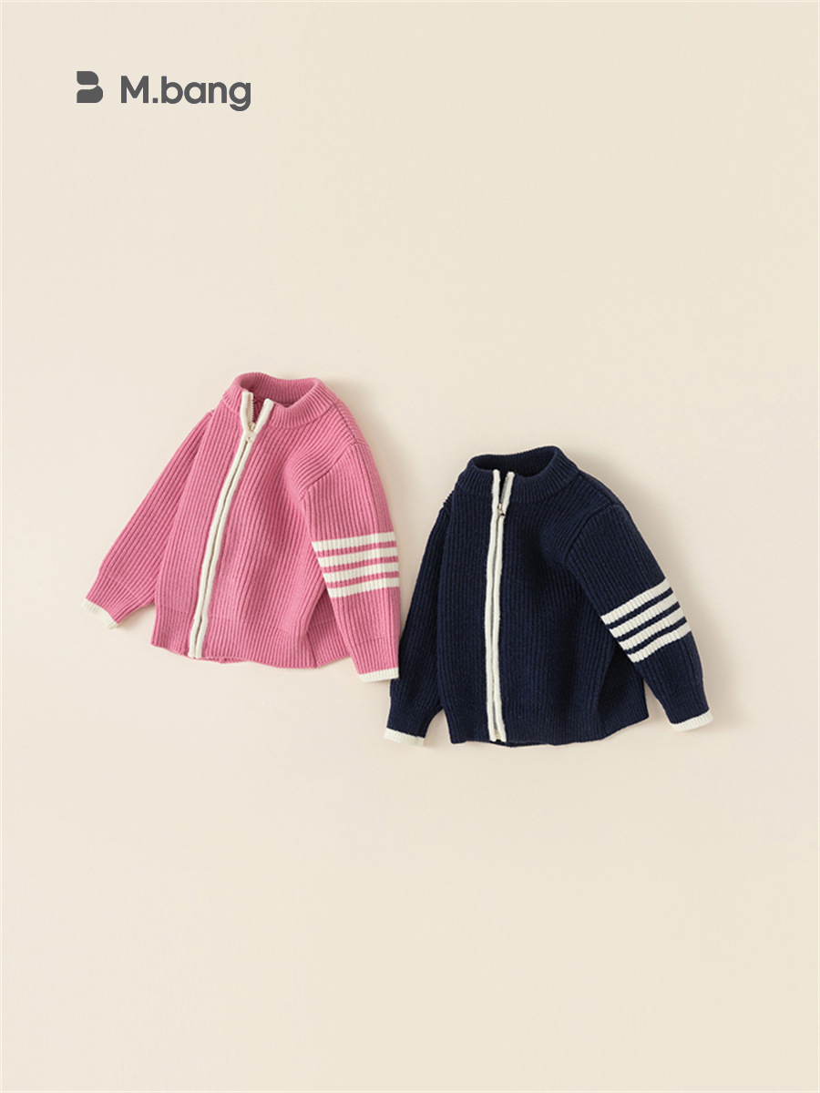 Ropa infantil Youbao, suéteres para niñas, cárdigans de punto para niños, chaquetas para niños, tops casuales de primavera y otoño, camisas con cremallera para niños pequeños image 4