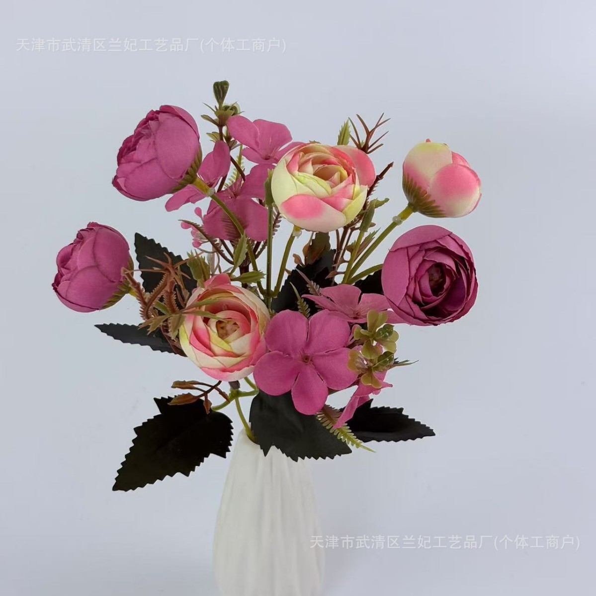 Simulación de colores otoñales, capullos de té, rosas de té, flores pequeñas, flores falsas, decoración del hogar, colocación del hotel, decoración del proyecto, boda transfronteriza