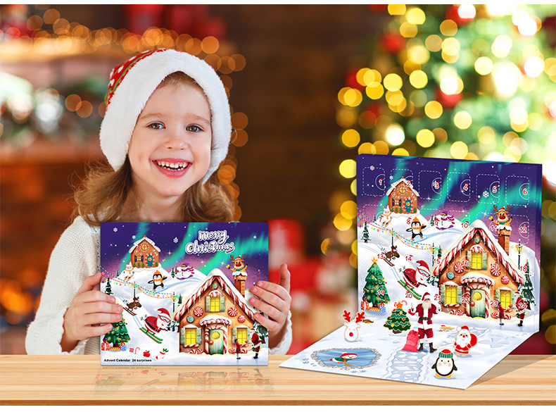 Weihnachtsschmuckherstellung, handgefertigtes DIY-Perlenarmband-Set für Kinder, 24-Raster, Weihnachts-Countdown-Blindbox, Armband, Schmuck-Geschenkbox_voghion.com