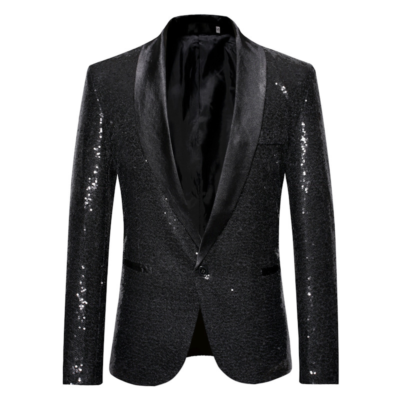 1 Abito con paillettes, abbigliamento da uomo per discoteca, presentatore, presentatore, giacca da studio, taglia europea, all'ingrosso_voghion.com