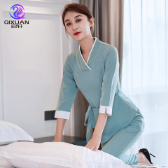 2025年女性向け美容師ユニフォーム、おしゃれな足湯マッサージ技術者、健康センター、スキンケア作業服