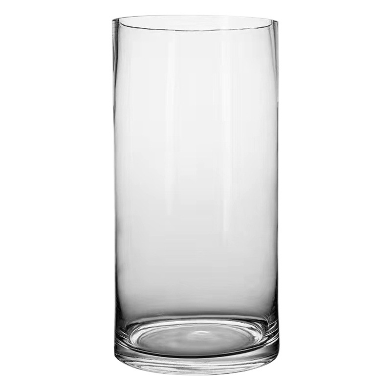 Jarrón de vidrio recto con base de madera de caballo y bambú de la suerte para cultivo hidropónico, arreglo floral decorativo para el hogar, transparente, moderno y sencillo.