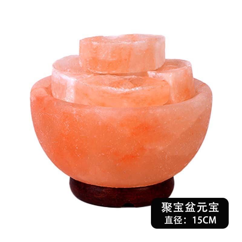 造型盐灯葫芦聚宝盆球形元宝 水晶喜马拉雅盐灯 净宅负离子灯|undefined