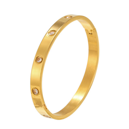 Korean version LOVE full diamond stainless steel bracelet bracelet wholesale European and American Internet celebrity buckle couple ten diamond titanium steel bracelet