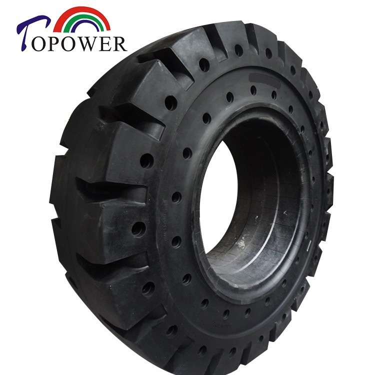 托普实心轮胎/充气式轮辋实心胎17.50-25双排侧孔 高弹性