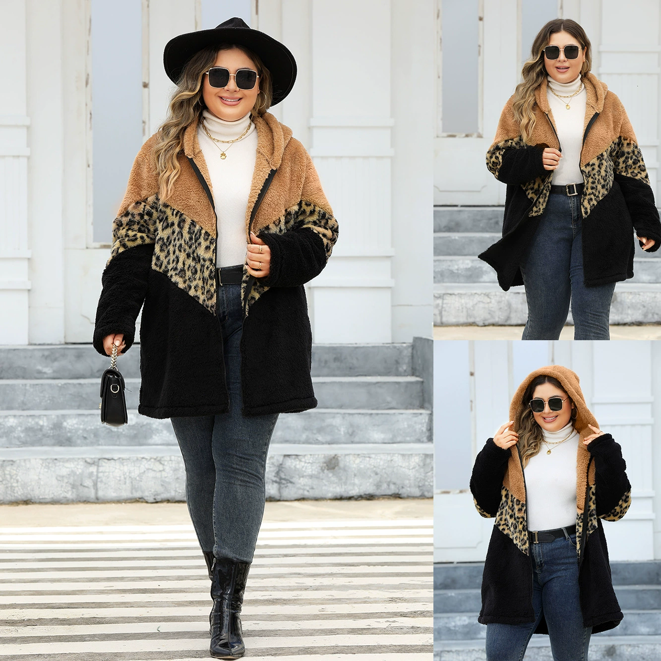 Европа и США плюс размер женщины 3 цвета толстый плюшевый сшитый пиджак