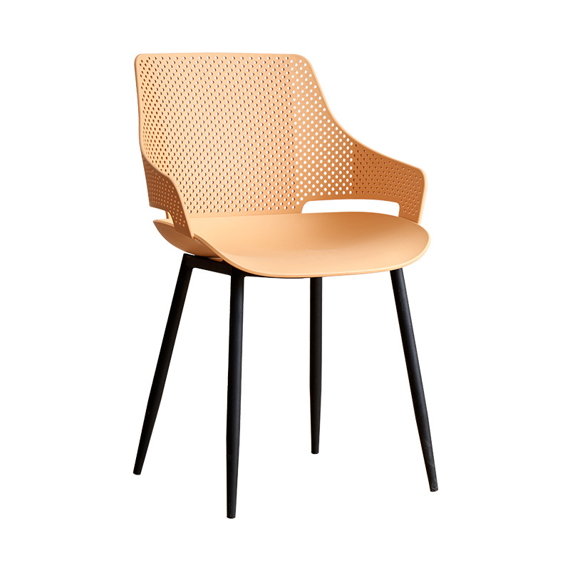 Fuente silla de plástico grueso hogar hierro forjado respaldo de plástico silla de comedor dormitorio tocador silla hueco negociación