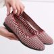 Summer New Women's Shoes, Breathable, Middle-Aged and Elderly Casual Mothers, Soft-Soled Flats-Soled Non-Slip Beanie Beijing Cloth Shoes for Women