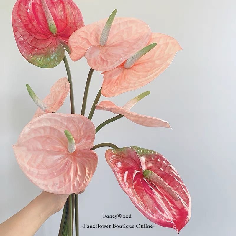 Impresión 3D flor de simulación de palma roja simple flor de grúa de fuego casera de bodas floreal decoración floral al por mayor