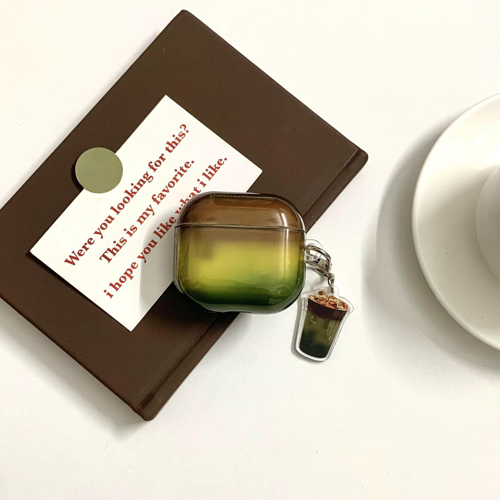 Funda para auriculares de cuarta generación marrón verdoso degradado simple para auriculares estilo retro para Apple 1/2 generación funda protectora para auriculares pro2