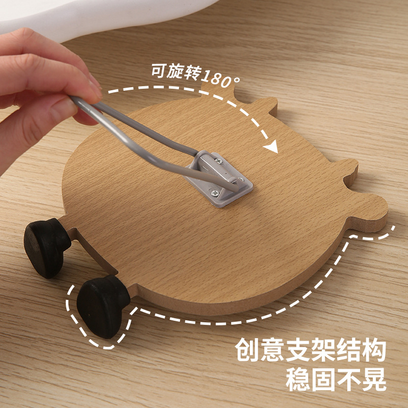 Espejo de madera de dibujos animados espejo de maquillaje dormitorio de estudiantes HD espejo de escritorio plegable portátil hogar dormitorio espejo de vestir