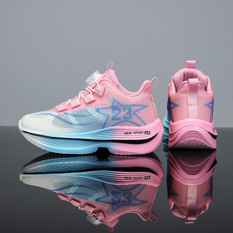 Zapatos deportivos para niños verano 2025 nuevos niños de mediano tamaño para correr zapatos de malla transpirables zapatos de baloncesto zapatos para niños